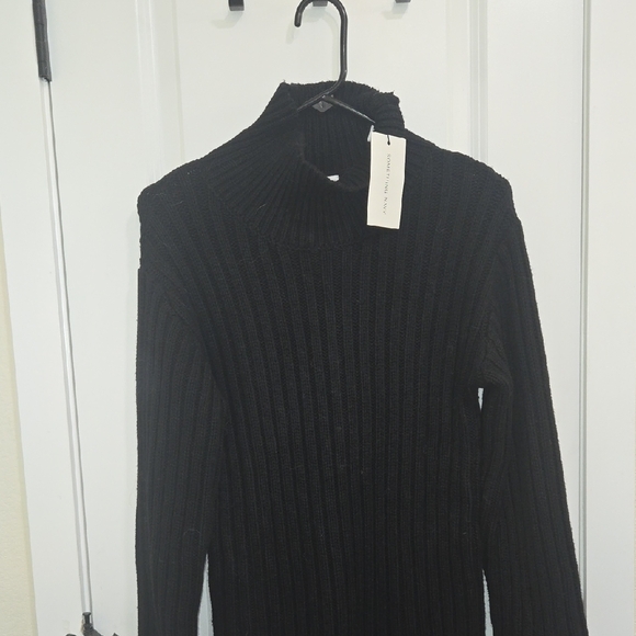 Something Navy Black Ribbed Mini Dress - Picture 4 of 6